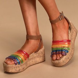 Brand New! Pride BC Footwear Rainbow Platform Shoes Size: 9